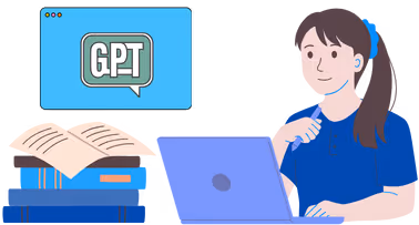 A Student using GPTs and notes for writing. 